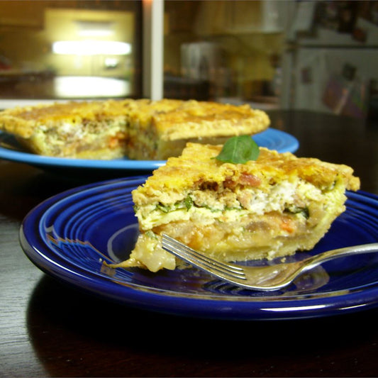 Tomato and basil quiche