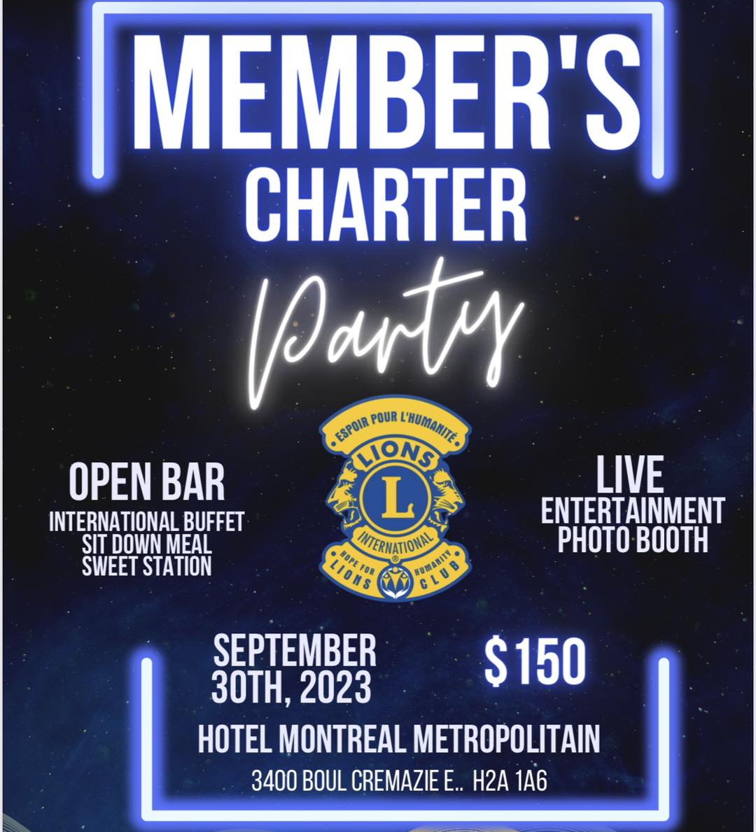 Gala Ticket Lions Club Hope for Humanity