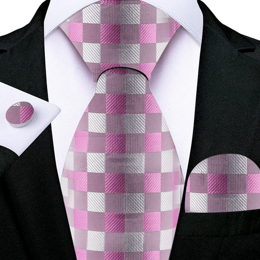 Classic Checkered Pink Tie