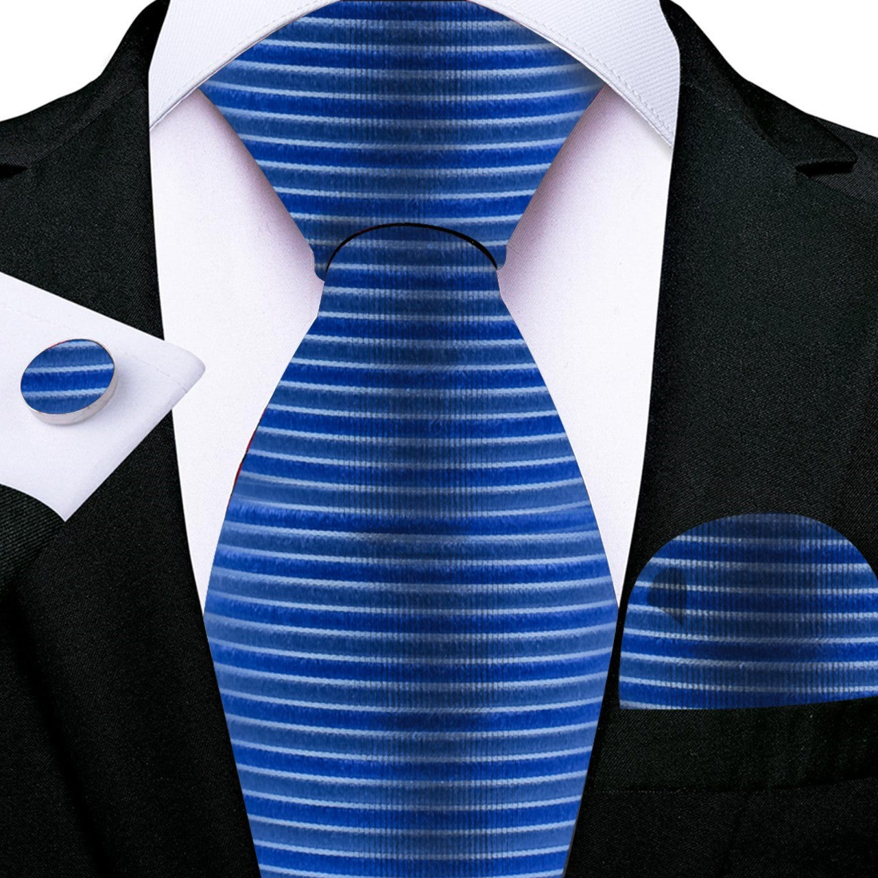 Skinny Blue Striped Tie