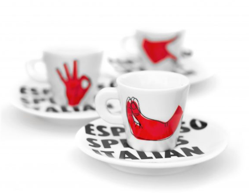Italian 3 oz "Speaks Italian" Espresso Cups
